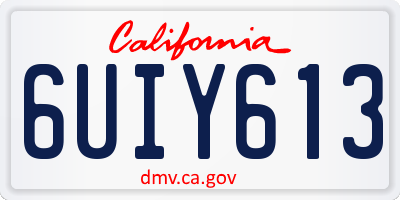 CA license plate 6UIY613