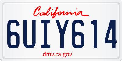 CA license plate 6UIY614