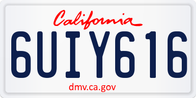 CA license plate 6UIY616