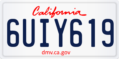 CA license plate 6UIY619