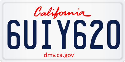 CA license plate 6UIY620