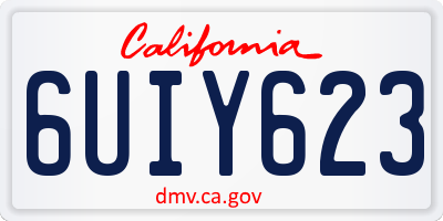 CA license plate 6UIY623