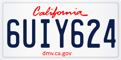 CA license plate 6UIY624