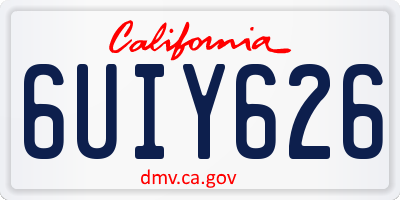 CA license plate 6UIY626