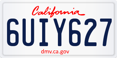 CA license plate 6UIY627