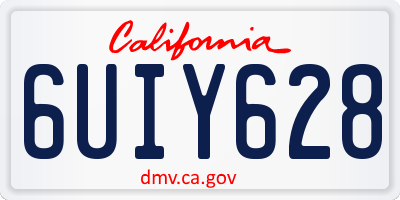 CA license plate 6UIY628