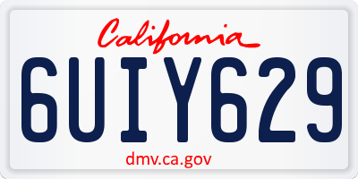 CA license plate 6UIY629