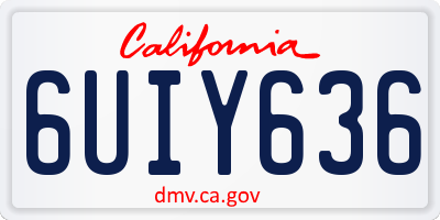 CA license plate 6UIY636