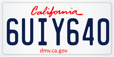 CA license plate 6UIY640