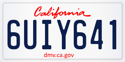 CA license plate 6UIY641