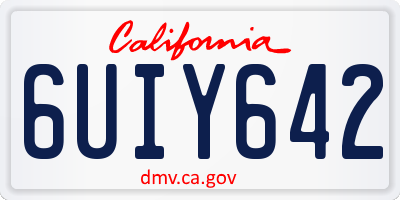 CA license plate 6UIY642