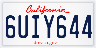 CA license plate 6UIY644