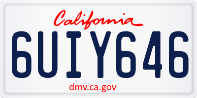 CA license plate 6UIY646