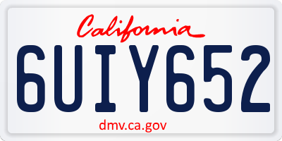 CA license plate 6UIY652
