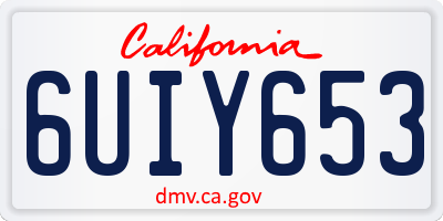 CA license plate 6UIY653