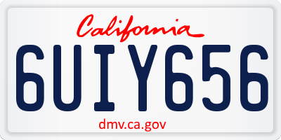 CA license plate 6UIY656