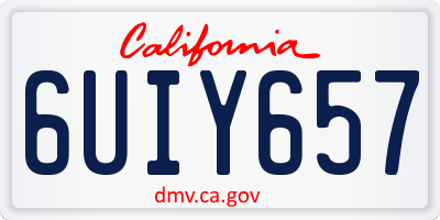 CA license plate 6UIY657
