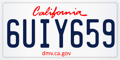 CA license plate 6UIY659