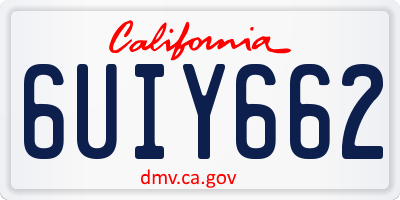 CA license plate 6UIY662