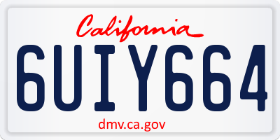 CA license plate 6UIY664