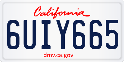 CA license plate 6UIY665