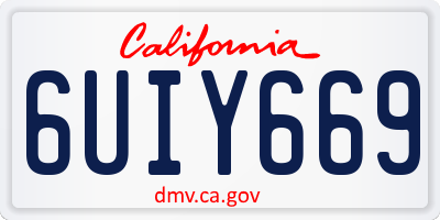 CA license plate 6UIY669
