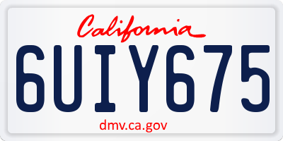 CA license plate 6UIY675