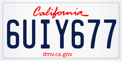 CA license plate 6UIY677