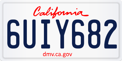 CA license plate 6UIY682