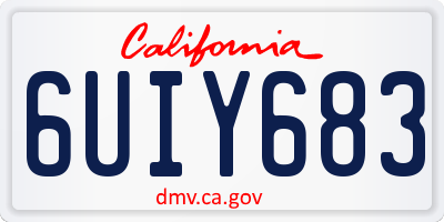 CA license plate 6UIY683