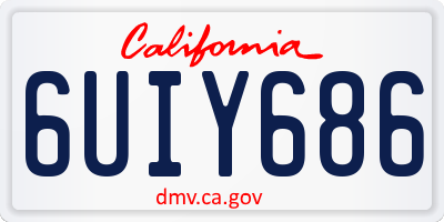 CA license plate 6UIY686