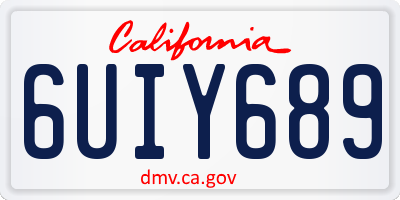 CA license plate 6UIY689