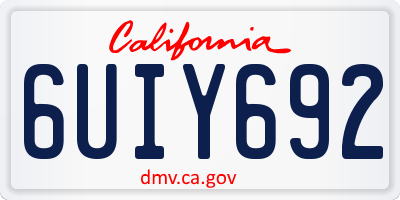 CA license plate 6UIY692