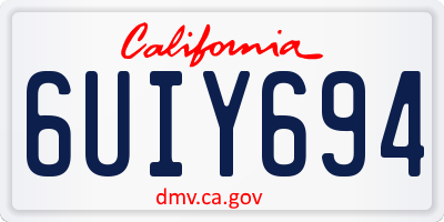 CA license plate 6UIY694