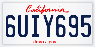 CA license plate 6UIY695