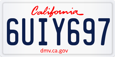 CA license plate 6UIY697