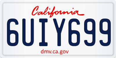 CA license plate 6UIY699