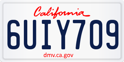 CA license plate 6UIY709