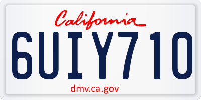 CA license plate 6UIY710