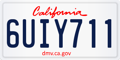 CA license plate 6UIY711