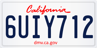 CA license plate 6UIY712