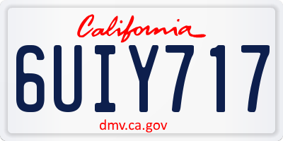 CA license plate 6UIY717