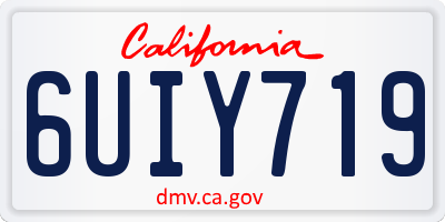 CA license plate 6UIY719