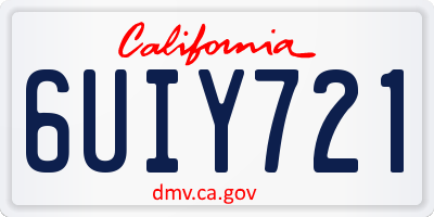 CA license plate 6UIY721