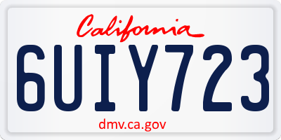 CA license plate 6UIY723
