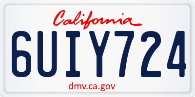 CA license plate 6UIY724