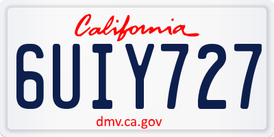 CA license plate 6UIY727
