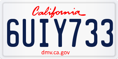 CA license plate 6UIY733