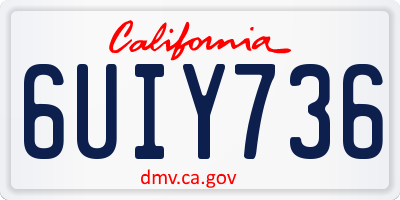 CA license plate 6UIY736