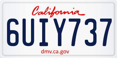 CA license plate 6UIY737